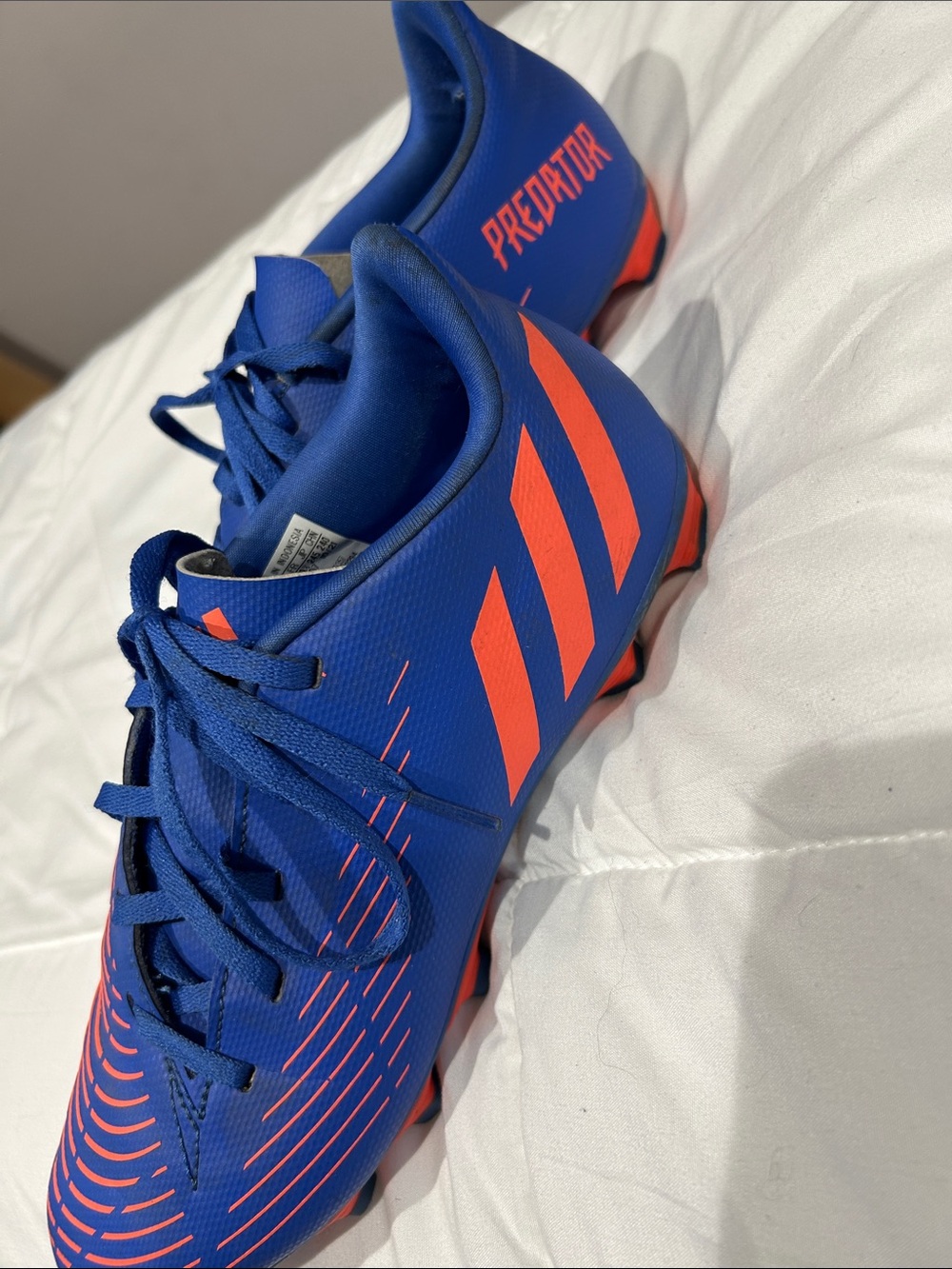 adidas Men's Royal Blue Athletic Shoes with Coral Accents